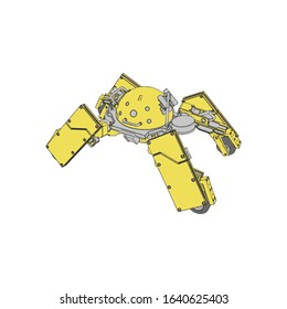 Vector illustration. Mecha in isolated background. For t-shirt design, poster, sticker.