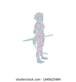 Vector illustration. Mecha in isolated background. For t-shirt design, poster, sticker.