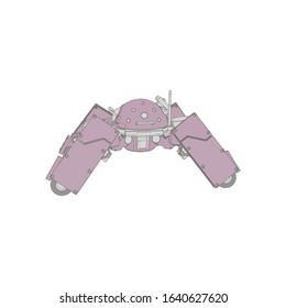 Vector illustration. Mecha in isolated background. For t-shirt design, poster, sticker.