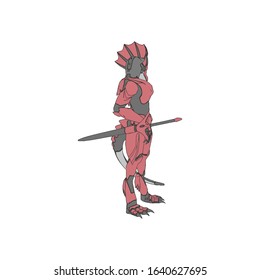 Vector illustration. Mecha in isolated background. For t-shirt design, poster, sticker.