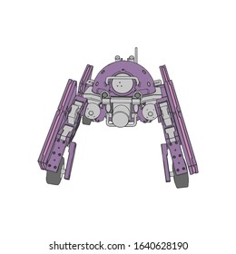 Vector illustration. Mecha in isolated background. For t-shirt design, poster, sticker.