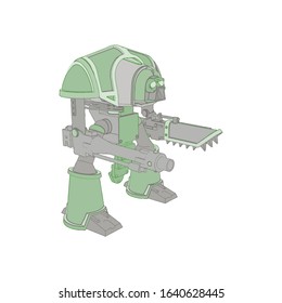 Vector illustration. Mecha in isolated background. For t-shirt design, poster, sticker.