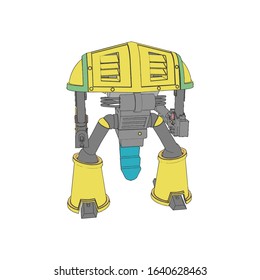 Vector illustration. Mecha in isolated background. For t-shirt design, poster, sticker.