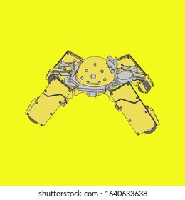 Vector illustration. Mecha in isolated background. For t-shirt design, poster, sticker.