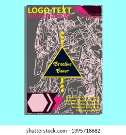Vector illustration. Mecha sacred geometry. Mecha mock-up isolated design. For t-shirt design, poster, sticker. Line Style. - Vector