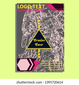 Vector illustration. Mecha sacred geometry. Mecha mock-up isolated design. For t-shirt design, poster, sticker. Line Style. - Vector