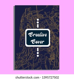 Vector illustration. Mecha sacred geometry. Mecha mock-up isolated design. For t-shirt design, poster, sticker. Line Style. - Vector