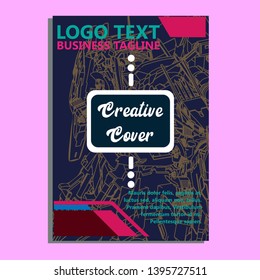 Vector illustration. Mecha sacred geometry. Mecha mock-up isolated design. For t-shirt design, poster, sticker. Line Style. - Vector