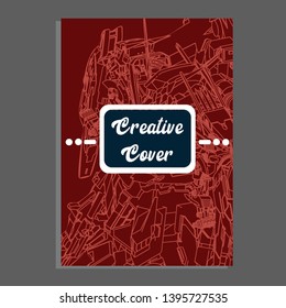 Vector illustration. Mecha sacred geometry. Mecha mock-up isolated design. For t-shirt design, poster, sticker. Line Style. - Vector