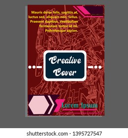 Vector illustration. Mecha sacred geometry. Mecha mock-up isolated design. For t-shirt design, poster, sticker. Line Style. - Vector