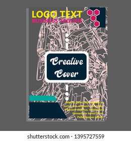 Vector illustration. Mecha sacred geometry. Mecha mock-up isolated design. For t-shirt design, poster, sticker. Line Style. - Vector