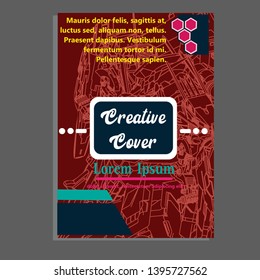 Vector illustration. Mecha sacred geometry. Mecha mock-up isolated design. For t-shirt design, poster, sticker. Line Style. - Vector