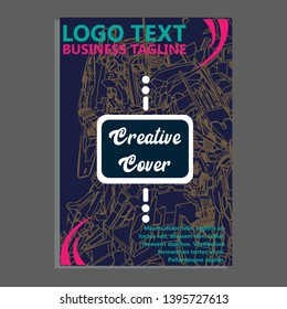 Vector illustration. Mecha sacred geometry. Mecha mock-up isolated design. For t-shirt design, poster, sticker. Line Style. - Vector