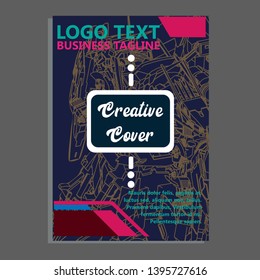 Vector illustration. Mecha sacred geometry. Mecha mock-up isolated design. For t-shirt design, poster, sticker. Line Style. - Vector