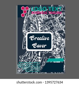 Vector illustration. Mecha sacred geometry. Mecha mock-up isolated design. For t-shirt design, poster, sticker. Line Style. - Vector