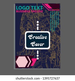 Vector illustration. Mecha sacred geometry. Mecha mock-up isolated design. For t-shirt design, poster, sticker. Line Style. - Vector
