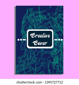 Vector illustration. Mecha sacred geometry. Mecha mock-up isolated design. For t-shirt design, poster, sticker. Line Style. - Vector