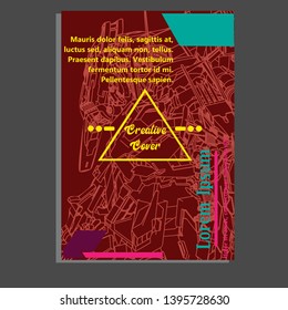 Vector illustration. Mecha sacred geometry. Mecha mock-up isolated design. For t-shirt design, poster, sticker. Line Style. - Vector