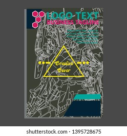 Vector illustration. Mecha sacred geometry. Mecha mock-up isolated design. For t-shirt design, poster, sticker. Line Style. - Vector