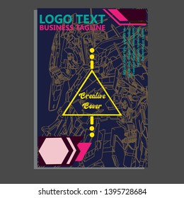 Vector illustration. Mecha sacred geometry. Mecha mock-up isolated design. For t-shirt design, poster, sticker. Line Style. - Vector