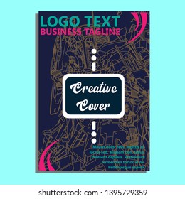 Vector illustration. Mecha sacred geometry. Mecha mock-up isolated design. For t-shirt design, poster, sticker. Line Style. - Vector