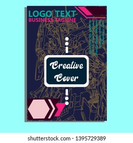Vector illustration. Mecha sacred geometry. Mecha mock-up isolated design. For t-shirt design, poster, sticker. Line Style. - Vector
