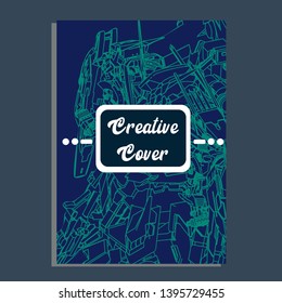 Vector illustration. Mecha sacred geometry. Mecha mock-up isolated design. For t-shirt design, poster, sticker. Line Style. - Vector