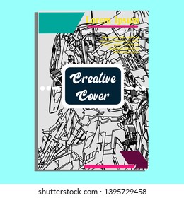 Vector illustration. Mecha sacred geometry. Mecha mock-up isolated design. For t-shirt design, poster, sticker. Line Style. - Vector