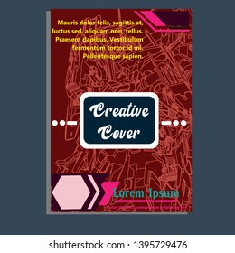 Vector illustration. Mecha sacred geometry. Mecha mock-up isolated design. For t-shirt design, poster, sticker. Line Style. - Vector