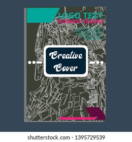 Vector illustration. Mecha sacred geometry. Mecha mock-up isolated design. For t-shirt design, poster, sticker. Line Style. - Vector