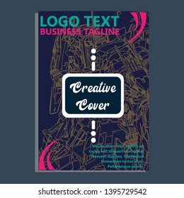 Vector illustration. Mecha sacred geometry. Mecha mock-up isolated design. For t-shirt design, poster, sticker. Line Style. - Vector