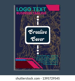 Vector illustration. Mecha sacred geometry. Mecha mock-up isolated design. For t-shirt design, poster, sticker. Line Style. - Vector