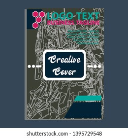 Vector illustration. Mecha sacred geometry. Mecha mock-up isolated design. For t-shirt design, poster, sticker. Line Style. - Vector