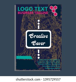 Vector illustration. Mecha sacred geometry. Mecha mock-up isolated design. For t-shirt design, poster, sticker. Line Style. - Vector