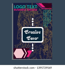 Vector illustration. Mecha sacred geometry. Mecha mock-up isolated design. For t-shirt design, poster, sticker. Line Style. - Vector