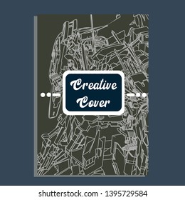 Vector illustration. Mecha sacred geometry. Mecha mock-up isolated design. For t-shirt design, poster, sticker. Line Style. - Vector