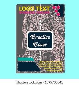 Vector illustration. Mecha sacred geometry. Mecha mock-up isolated design. For t-shirt design, poster, sticker. Line Style. - Vector