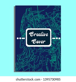 Vector illustration. Mecha sacred geometry. Mecha mock-up isolated design. For t-shirt design, poster, sticker. Line Style. - Vector