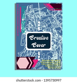 Vector illustration. Mecha sacred geometry. Mecha mock-up isolated design. For t-shirt design, poster, sticker. Line Style. - Vector