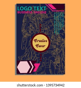 Vector illustration. Mecha sacred geometry. Mecha mock-up isolated design. For t-shirt design, poster, sticker. Line Style. - Vector