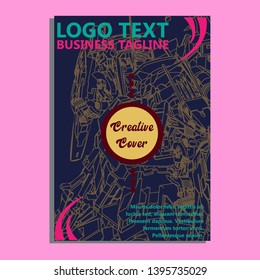 Vector illustration. Mecha sacred geometry. Mecha mock-up isolated design. For t-shirt design, poster, sticker. Line Style. - Vector