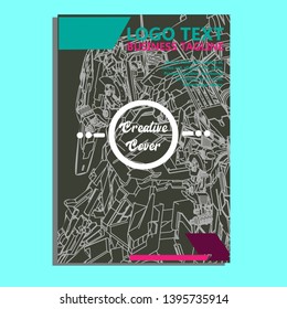 Vector illustration. Mecha sacred geometry. Mecha mock-up isolated design. For t-shirt design, poster, sticker. Line Style. - Vector