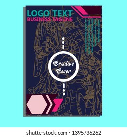 Vector illustration. Mecha sacred geometry. Mecha mock-up isolated design. For t-shirt design, poster, sticker. Line Style. - Vector