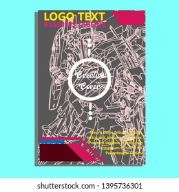 Vector illustration. Mecha sacred geometry. Mecha mock-up isolated design. For t-shirt design, poster, sticker. Line Style. - Vector