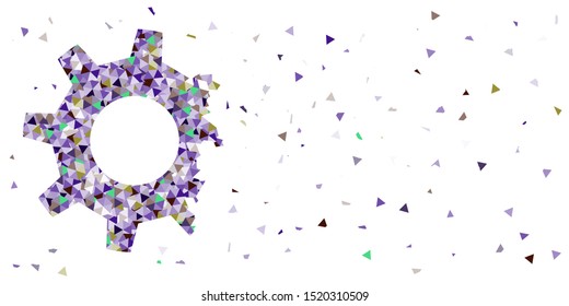 vector illustration for mechanic cog dropping into many pieces for engineering abstract visual