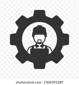 Vector illustration of mechanic icon in dark color and transparent background(png).