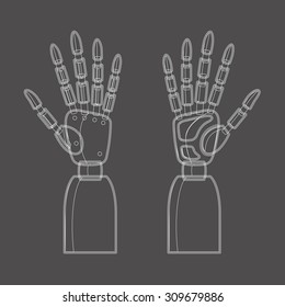 Vector illustration of mechanical arms like an x-ray. EPS 10.