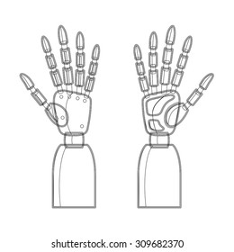 Vector Illustration Mechanical Arms Like Xray Stock Vector (Royalty ...