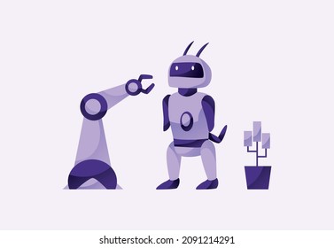 Vektorgrafik eines mechanischen Hunderoboters einzeln auf weißem Hintergrund.