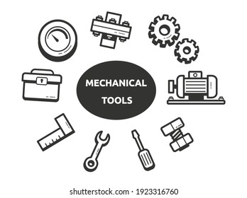 Vector Illustration Of Mechanical And Engineering Tools Icon